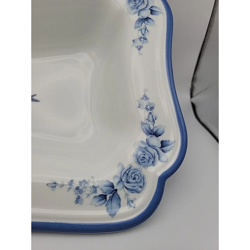 Gear-Arita Blue Damask 10-inch Serving Vegetable Display Bowl EUC Beautiful!